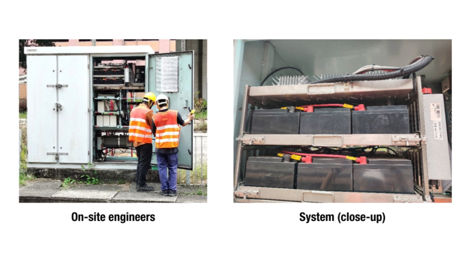 On-site engineers and system close-up